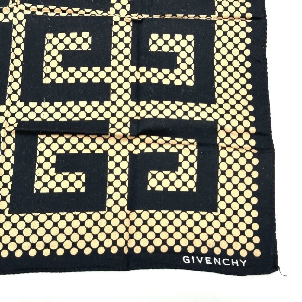 GIVENCHY logo handkerchief Scarf cotton Brown/Black - Picture 5 of 13